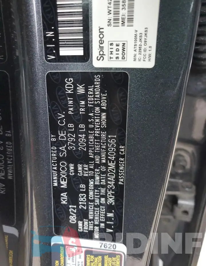 3KPF34AD2ME409561 Photo# 12