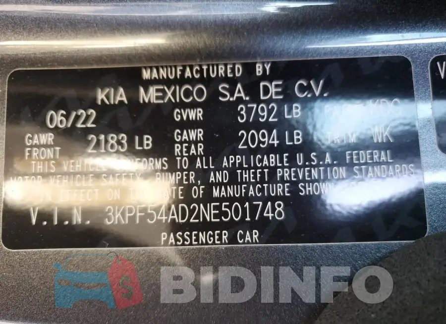 3KPF54AD2NE501748 Photo# 13