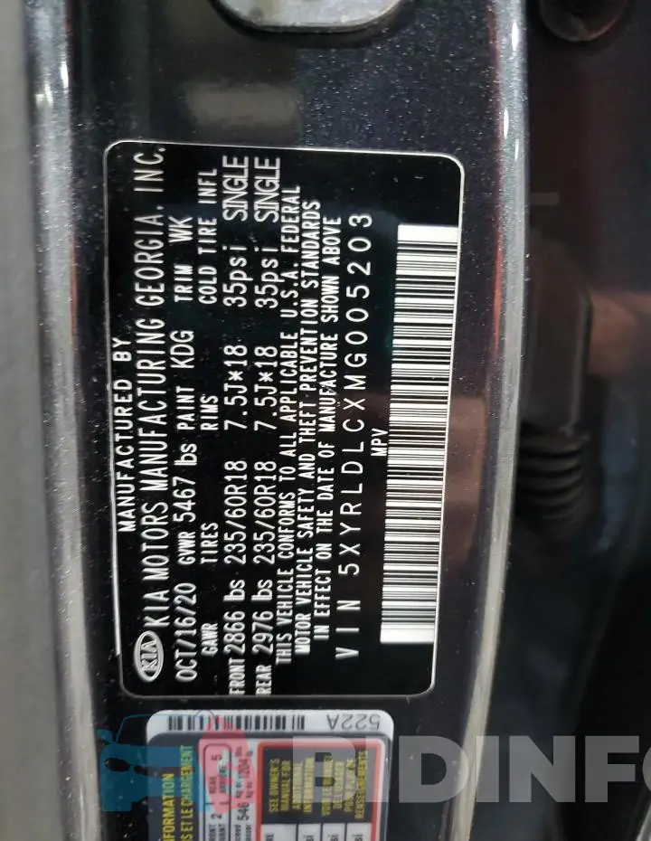 5XYRLDLCXMG005203 Photo# 14