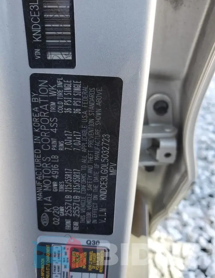 KNDCE3LG0L5032723 Photo# 14