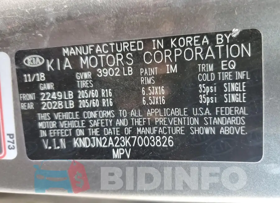 KNDJN2A23K7003826 Photo# 13