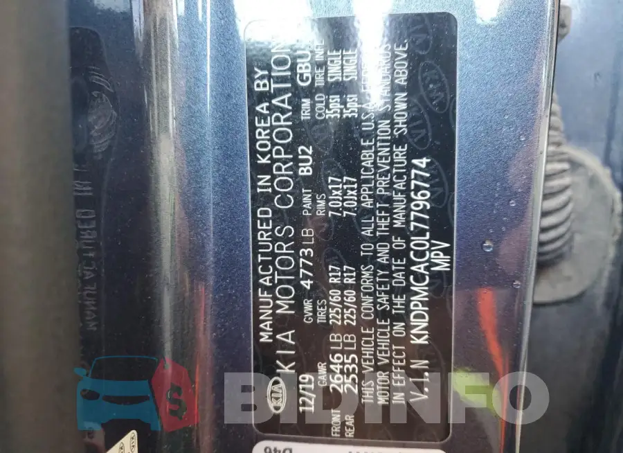 KNDPMCAC0L7796774 Photo# 13