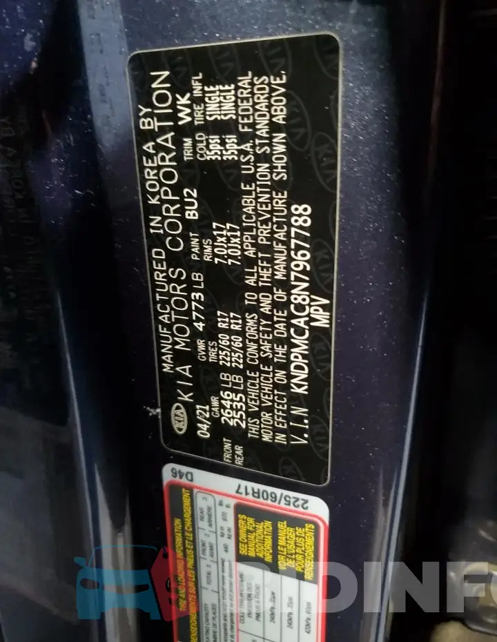 KNDPMCAC8N7967788 Photo# 13