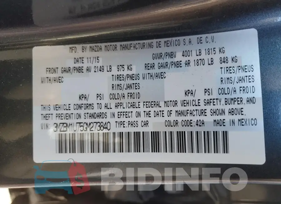 3MZBM1U75GM273840 Photo# 12