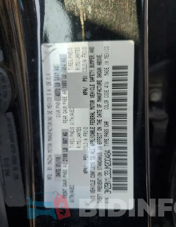3MZBN1L33JM200484 Photo# 12