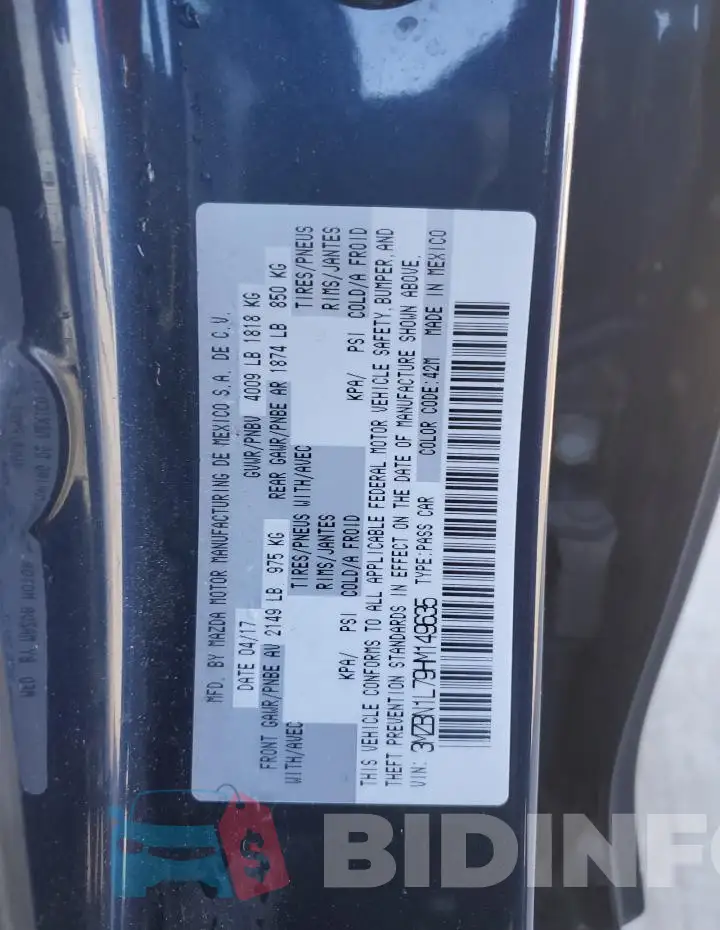 3MZBN1L79HM149635 Photo# 13