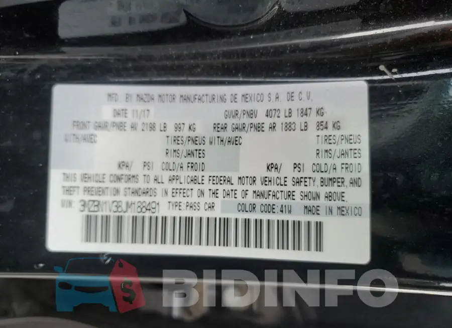 3MZBN1V38JM188491 Photo# 12