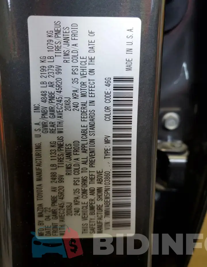 7MMVABEM5PN103860 Photo# 13