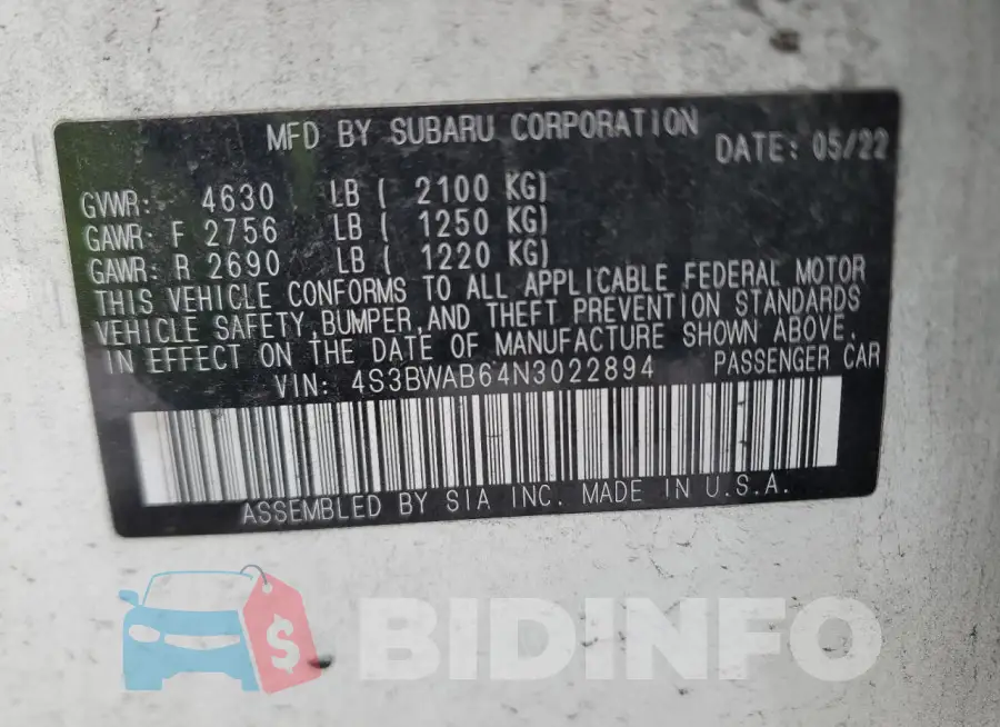 4S3BWAB64N3022894 Photo# 12