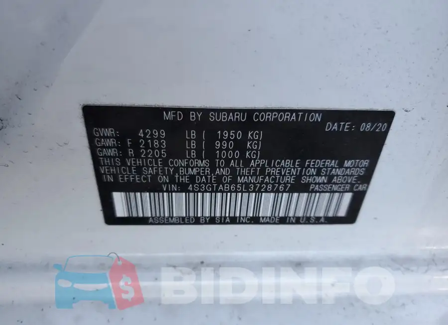4S3GTAB65L3728767 Photo# 12