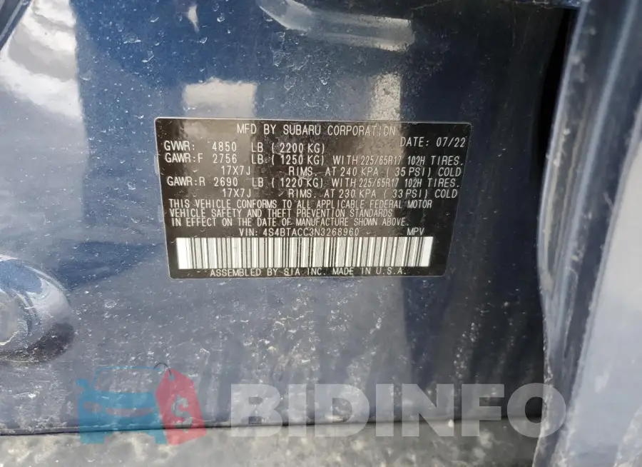 4S4BTACC3N3268960 Photo# 14