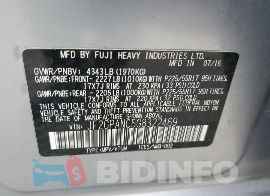 JF2GPANC5G8322469 Photo# 13