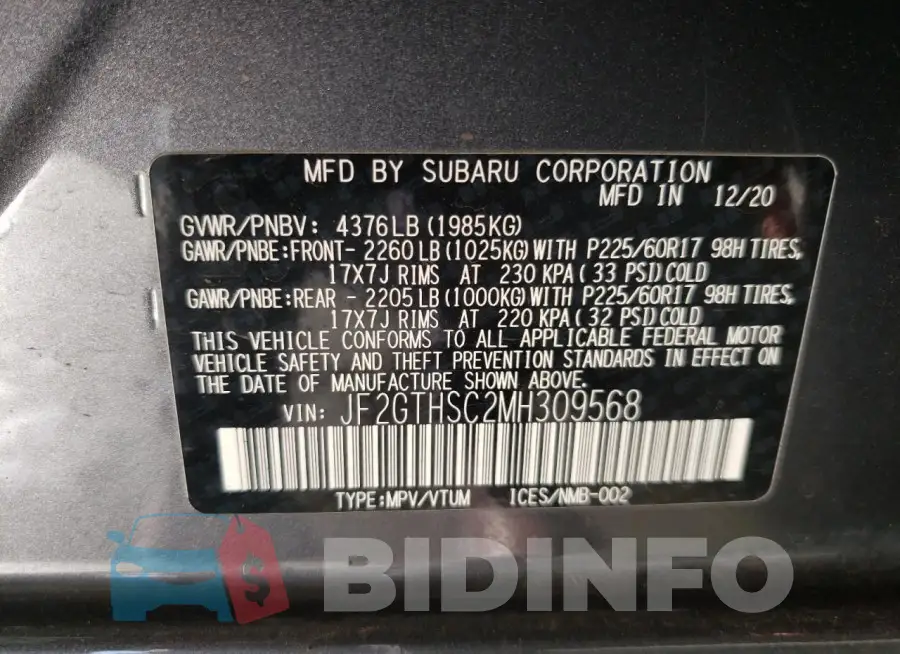 JF2GTHSC2MH309568 Photo# 13