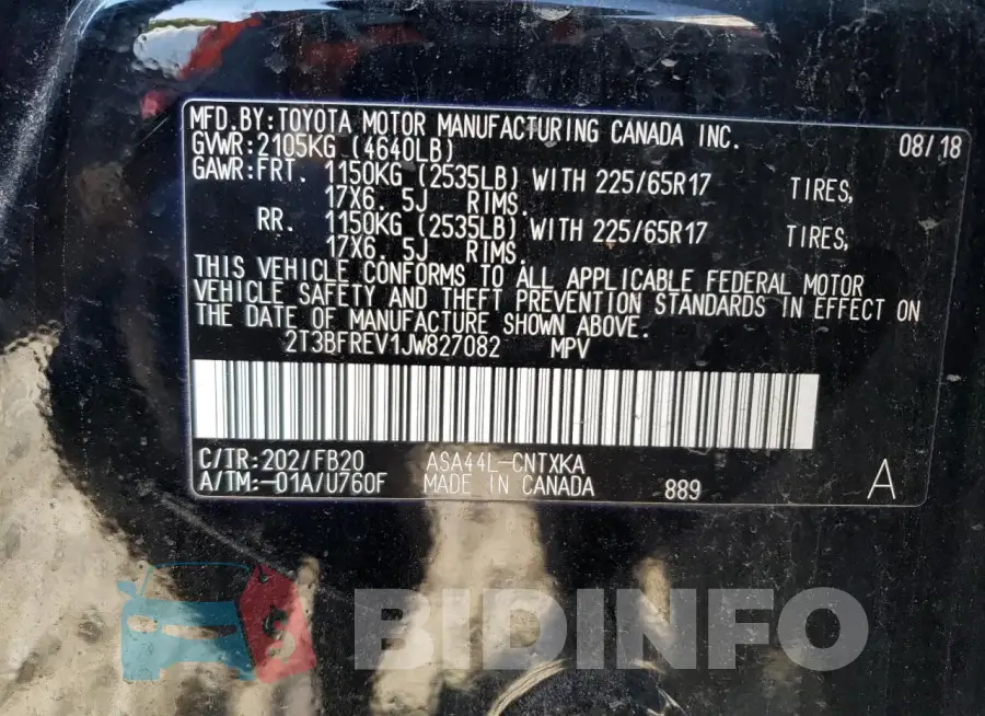 2T3BFREV1JW827082 Photo# 13