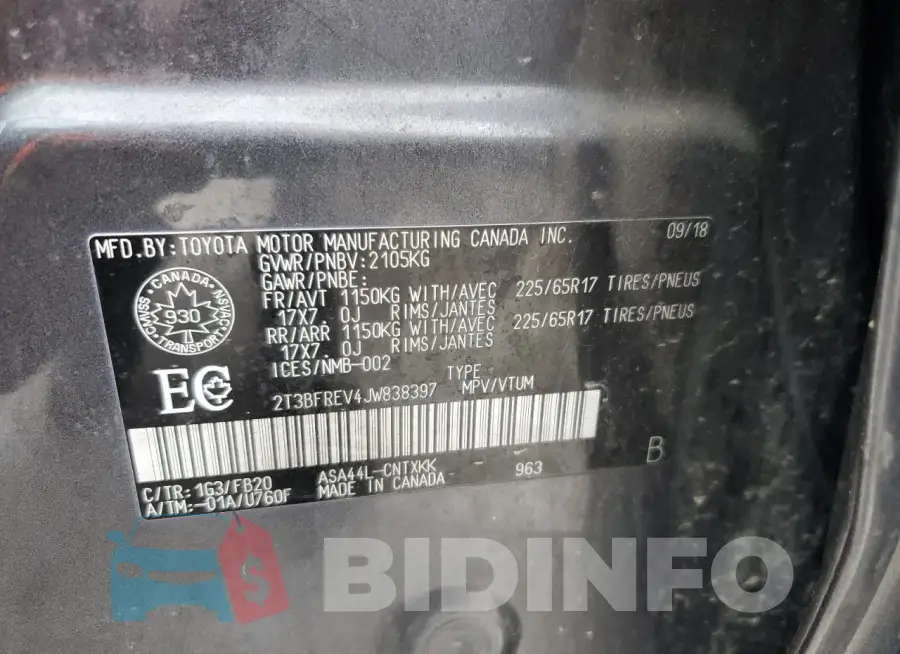 2T3BFREV4JW838397 Photo# 13