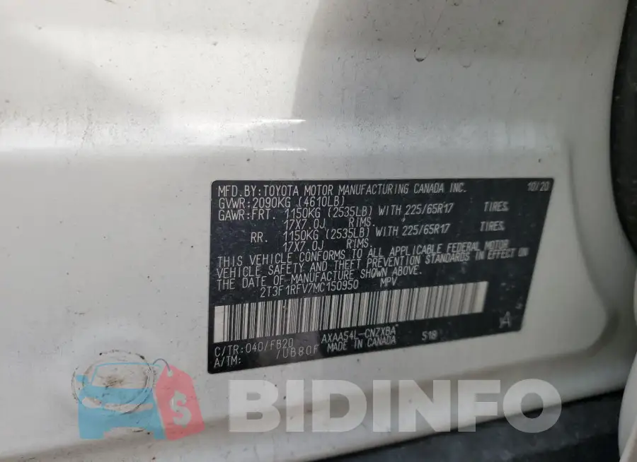 2T3F1RFV7MC150950 Photo# 13