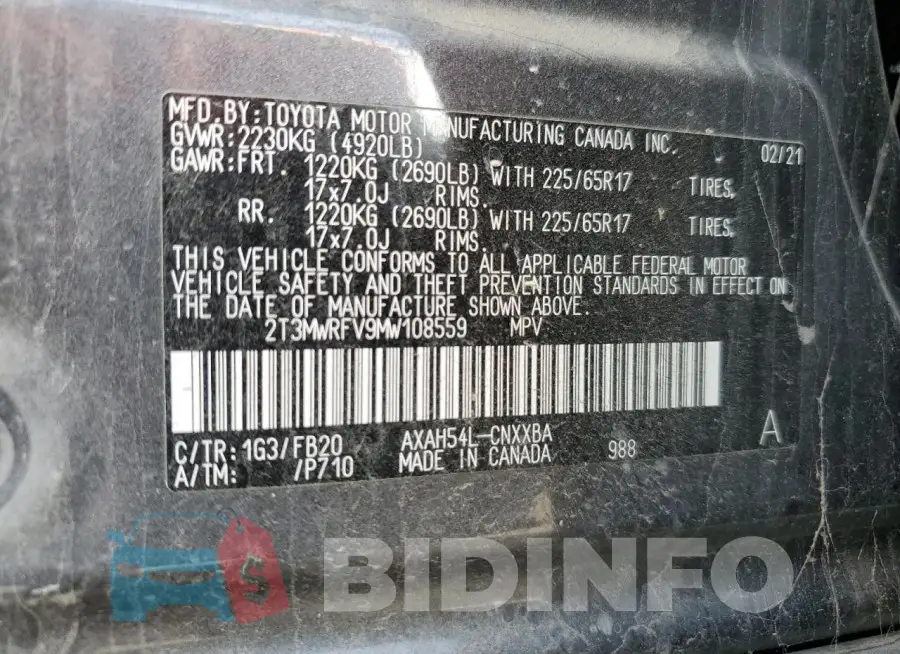 2T3MWRFV9MW108559 Photo# 13