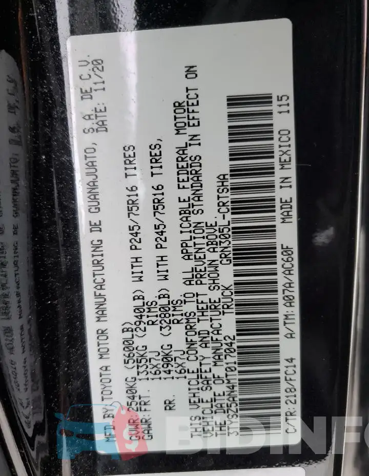 3TYSZ5AN4MT017042 Photo# 12