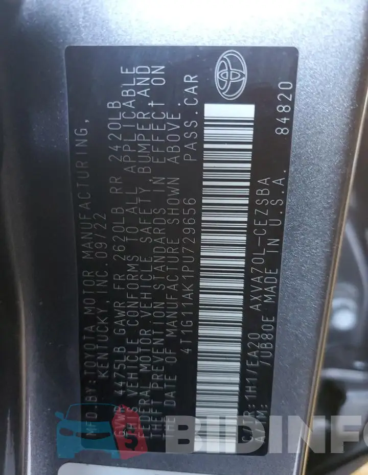 4T1G11AK1PU729656 Photo# 13