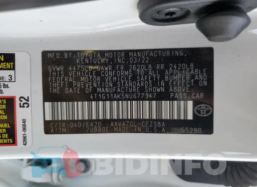 4T1G11AK5NU677347 Photo# 13