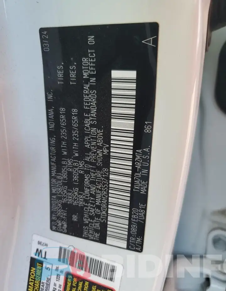 5TDKDRAH2RS537128 Photo# 13