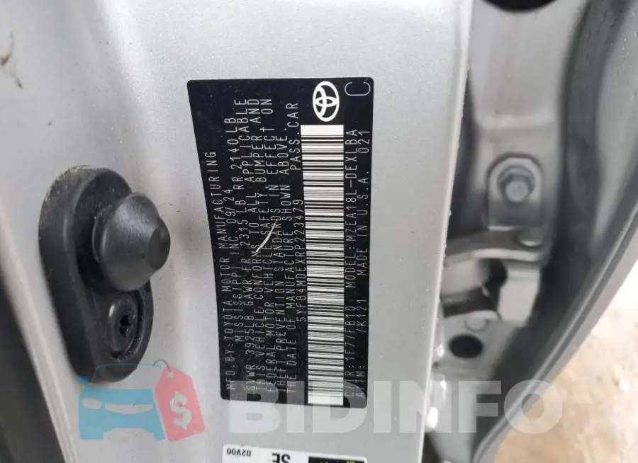 5YFB4MDEXRP223479 Photo# 12