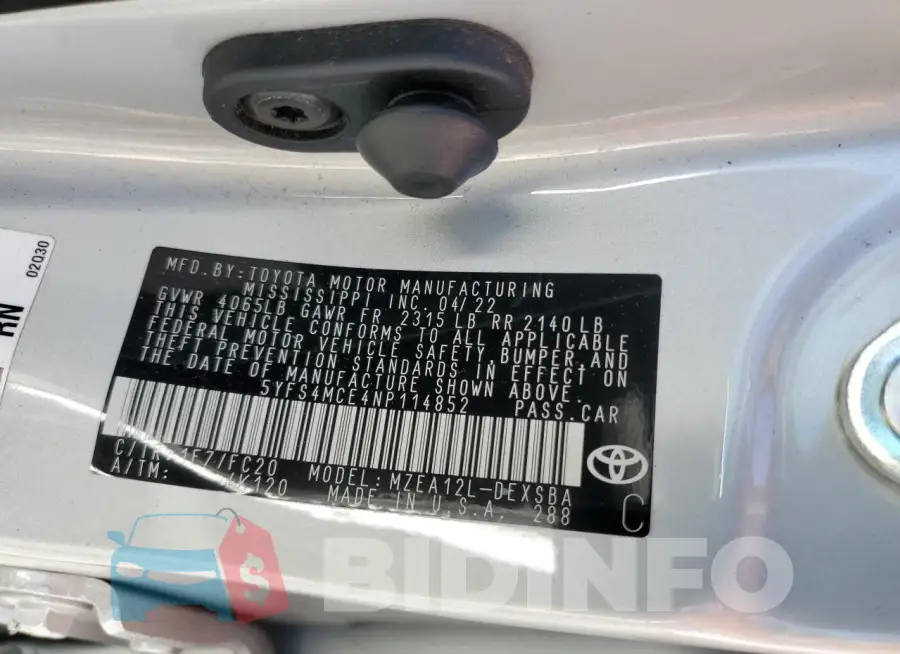 5YFS4MCE4NP114852 Photo# 12