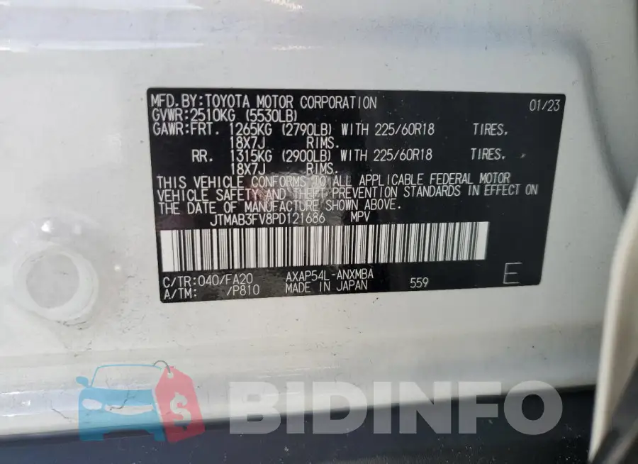 JTMAB3FV8PD121686 Photo# 14