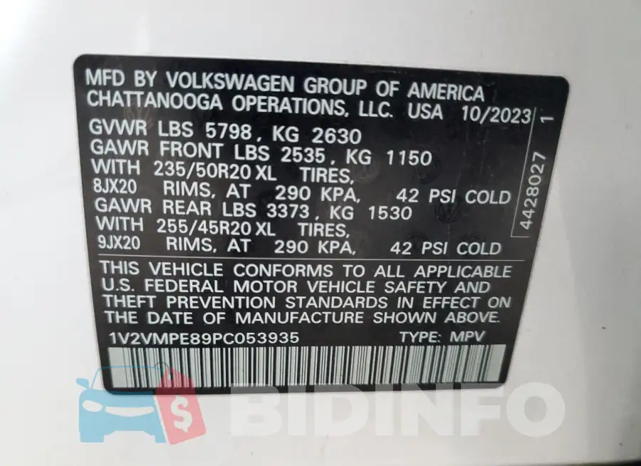 1V2VMPE89PC053935 Photo# 13