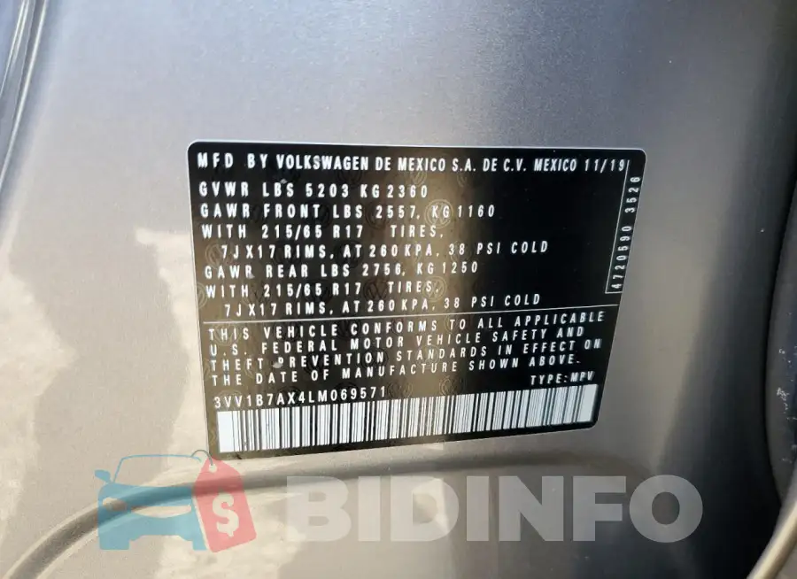 3VV1B7AX4LM069571 Photo# 12