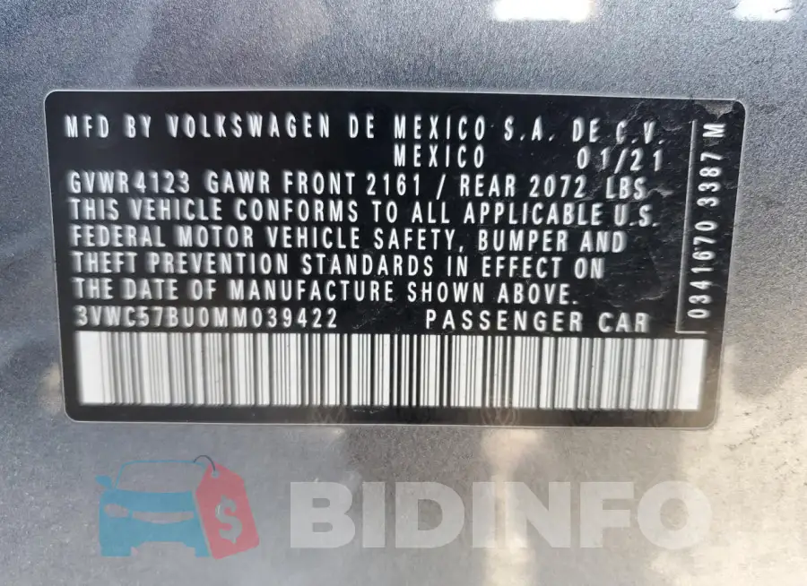 3VWC57BU0MM039422 Photo# 12