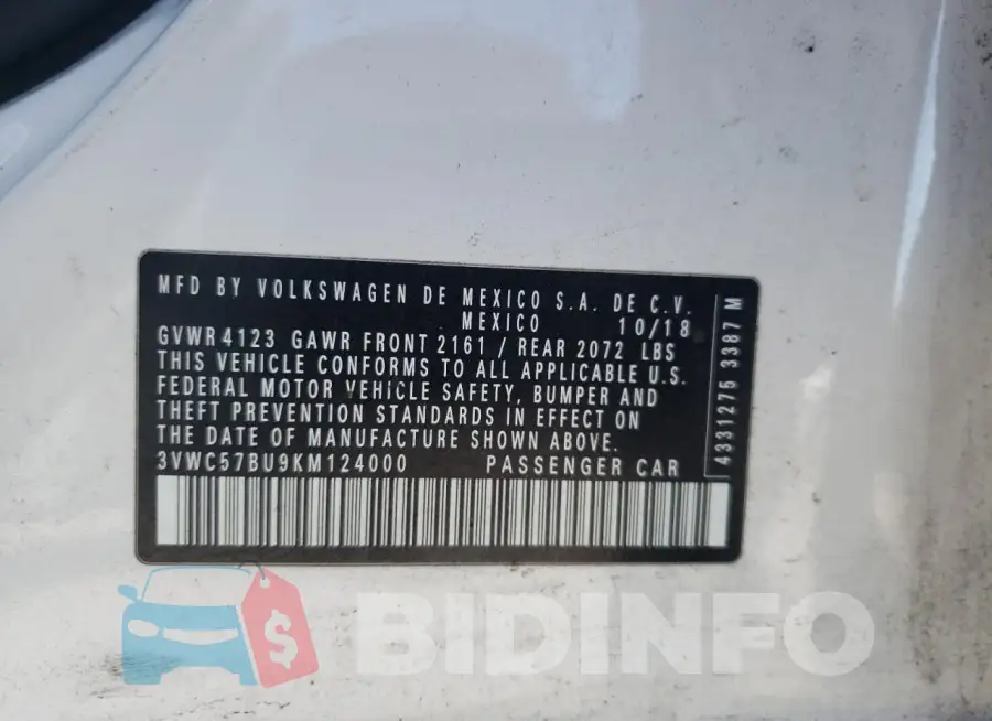 3VWC57BU9KM124000 Photo# 12