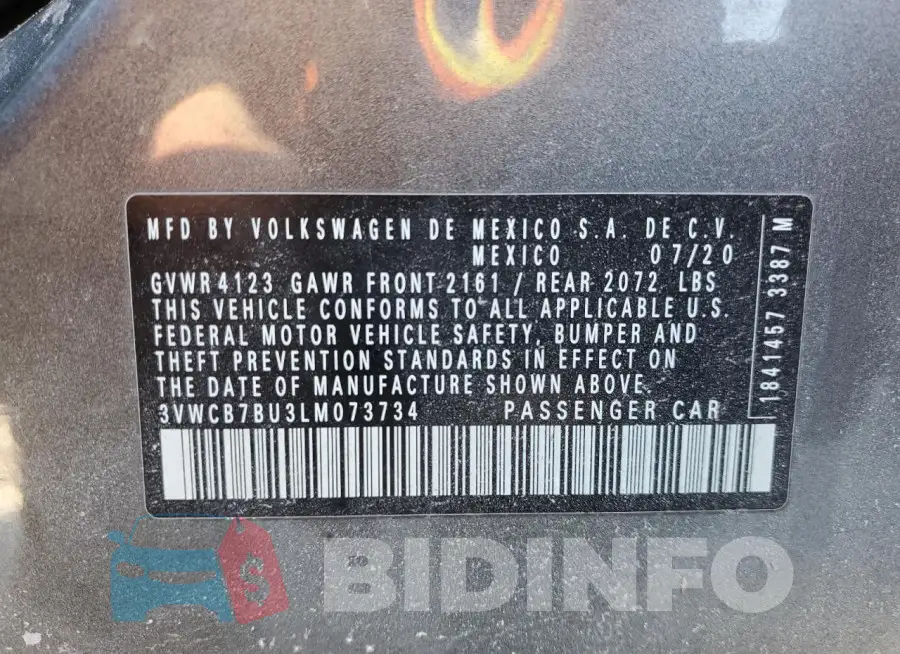 3VWCB7BU3LM073734 Photo# 12