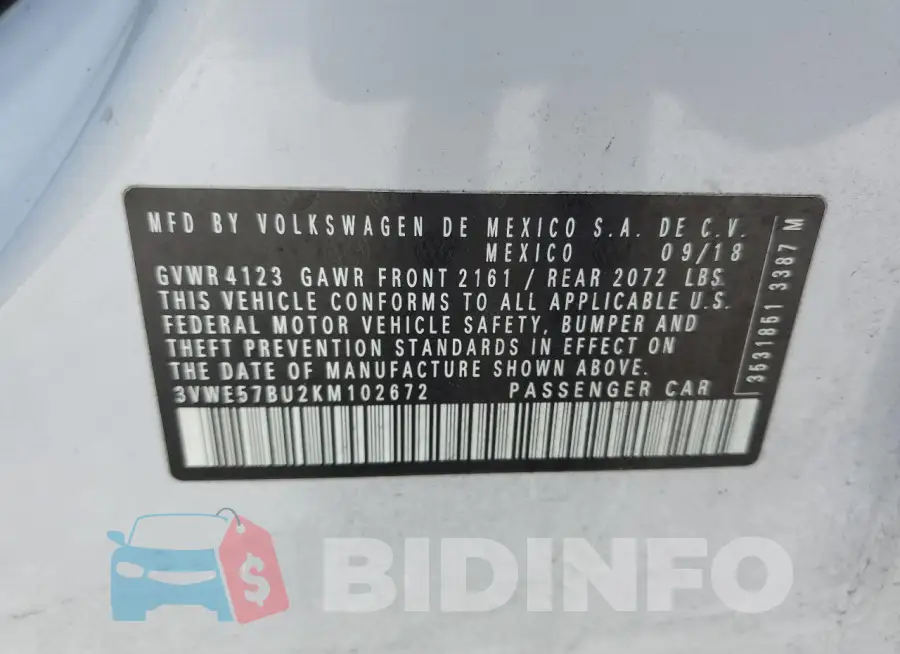 3VWE57BU2KM102672 Photo# 12