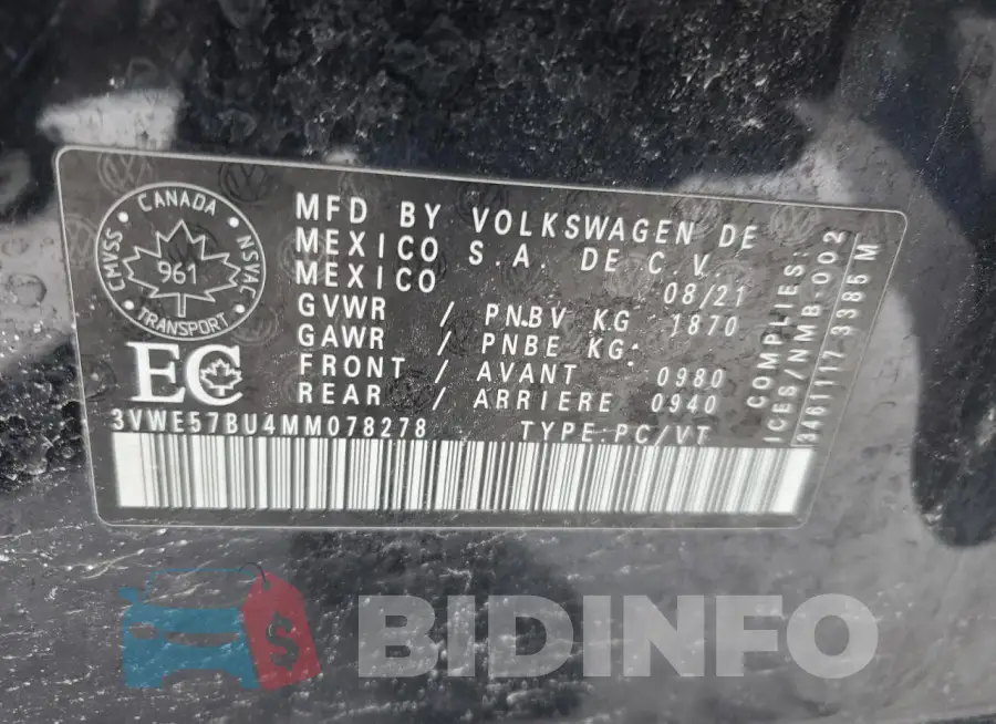 3VWE57BU4MM078278 Photo# 13