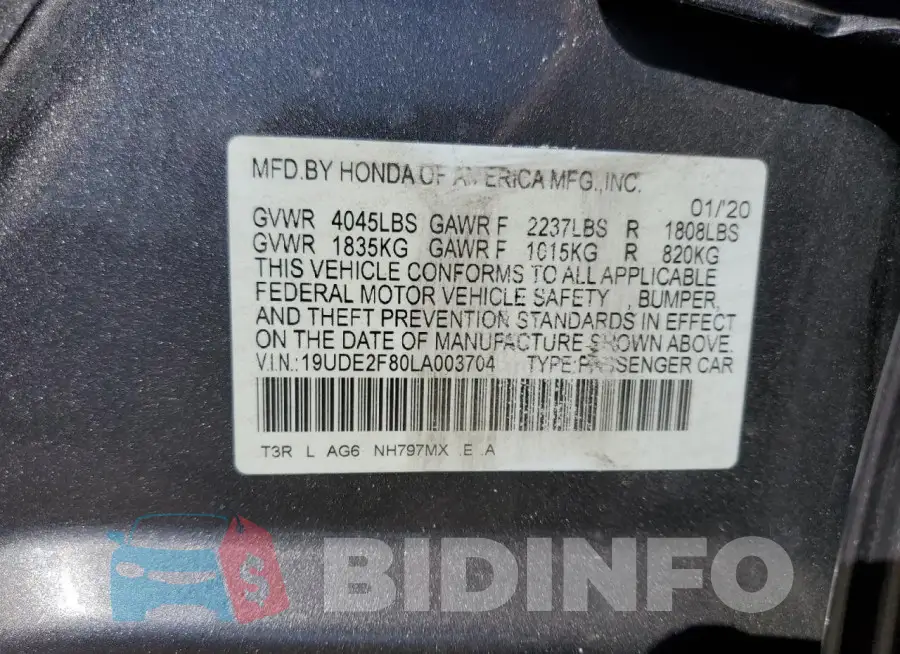 19UDE2F80LA003704 Photo# 12