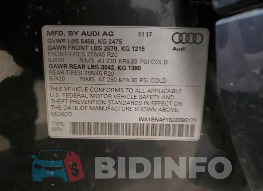 WA1BNAFY8J2086171 Photo# 13