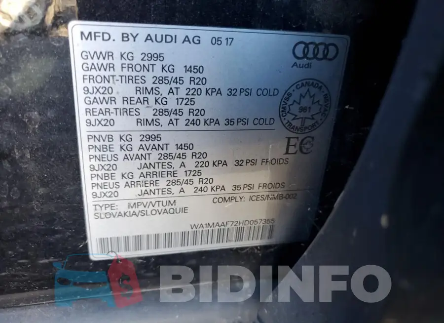 WA1MAAF72HD057355 Photo# 13