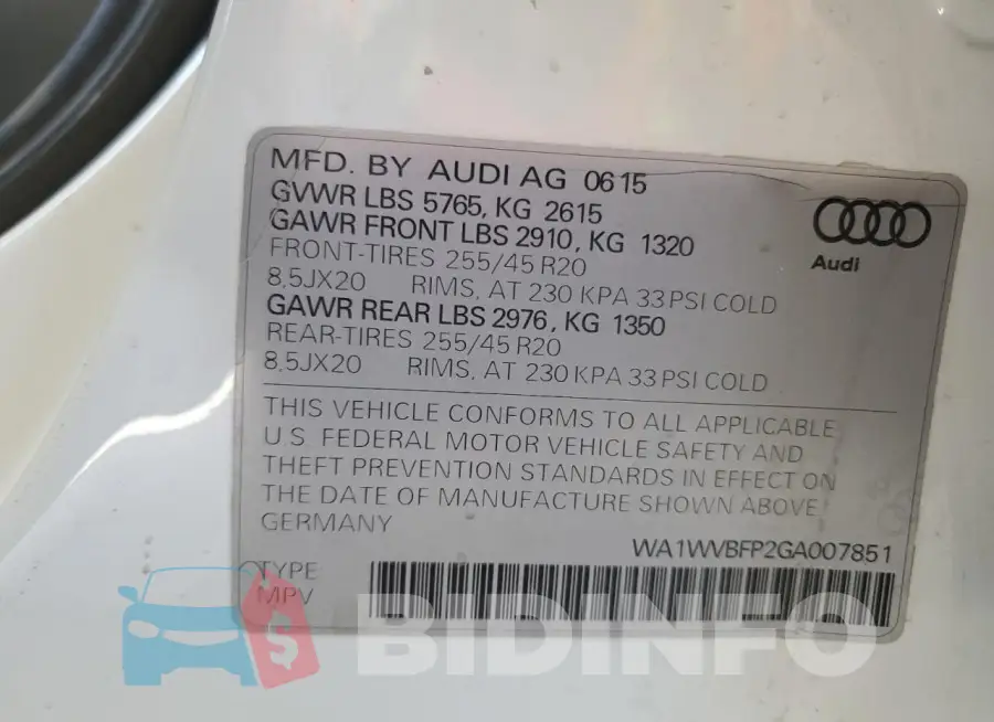 WA1WVBFP2GA007851 Photo# 13