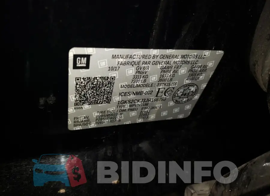 1GKS2CKJ3JR166783 Photo# 14