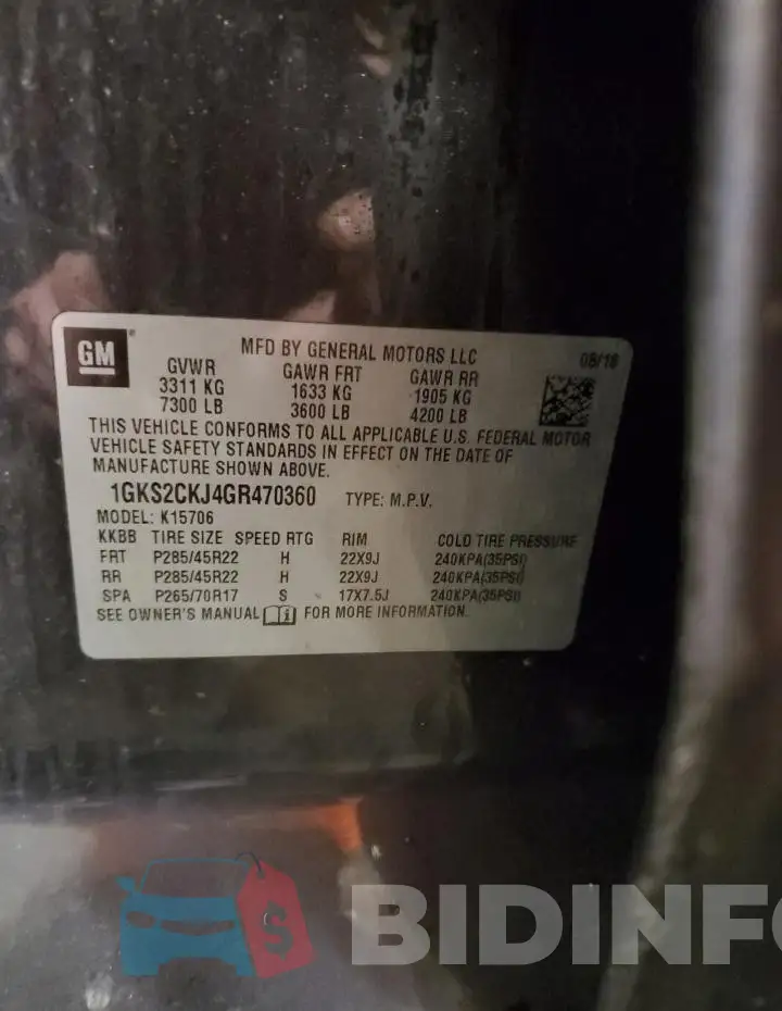 1GKS2CKJ4GR470360 Photo# 13