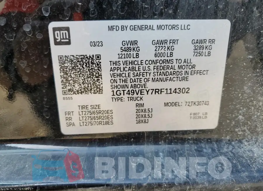 1GT49VEY7RF114302 Photo# 12