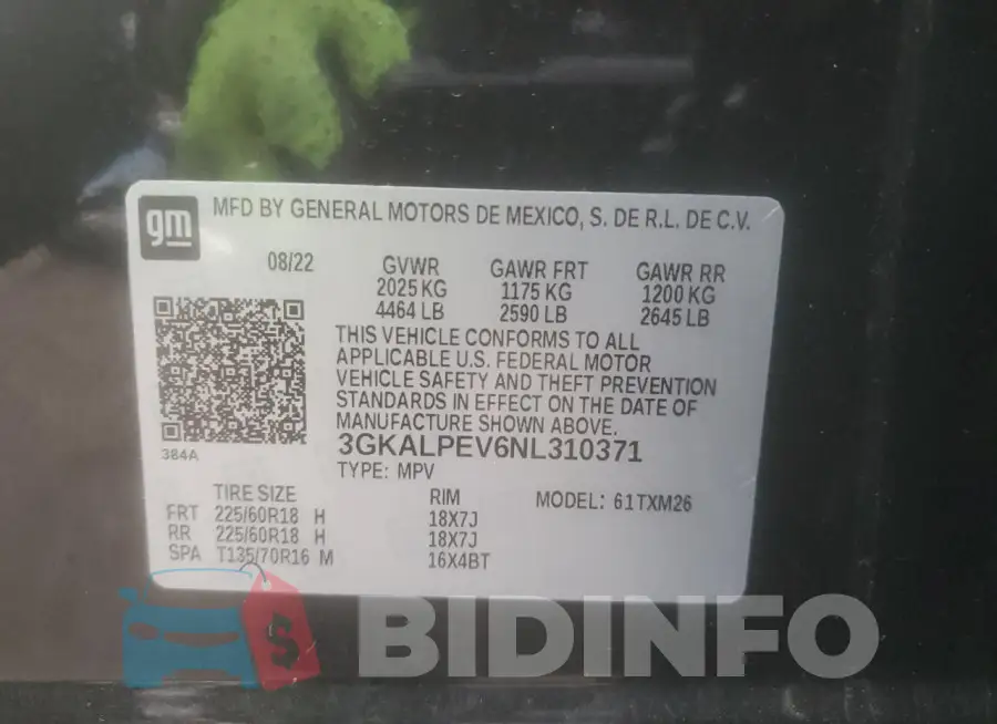 3GKALPEV6NL310371 Photo# 12