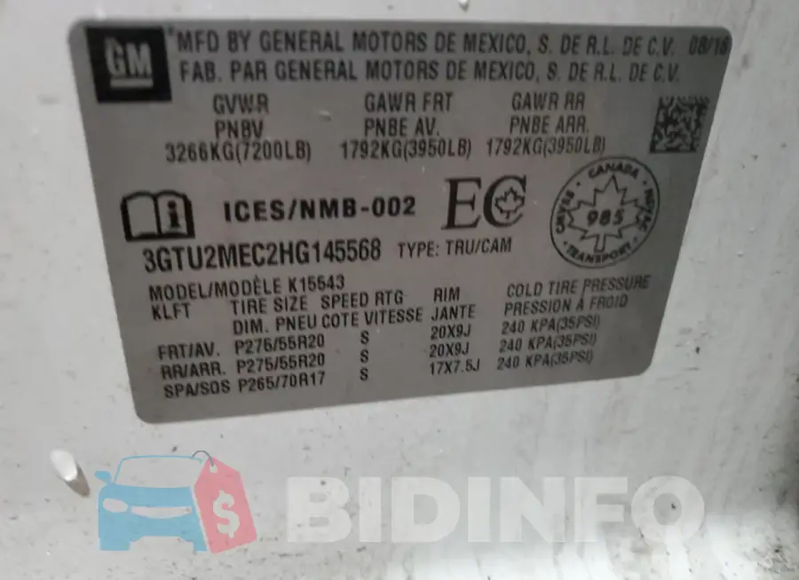 3GTU2MEC2HG145568 Photo# 12