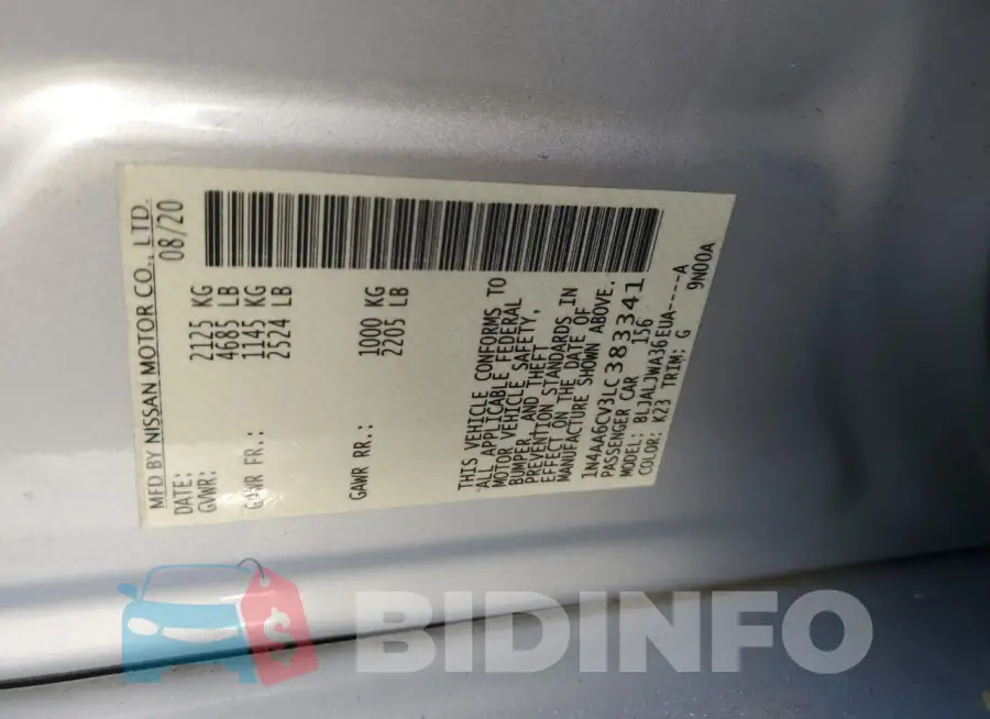 1N4AA6CV3LC383341 Photo# 12