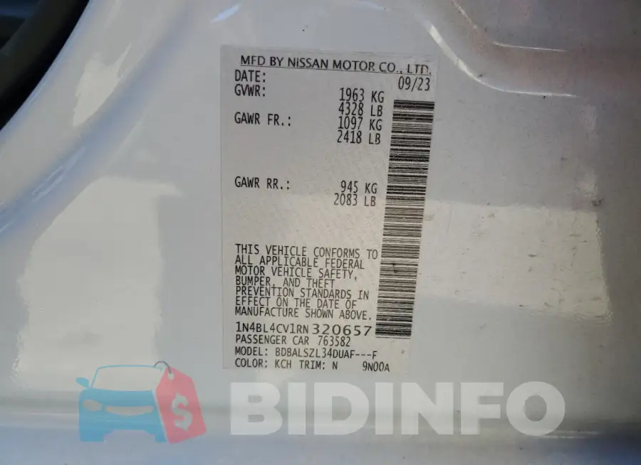 1N4BL4CV1RN320657 Photo# 12
