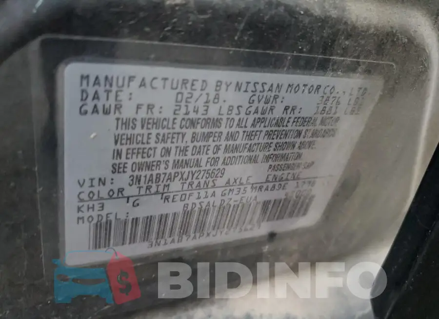 3N1AB7APXJY275629 Photo# 13