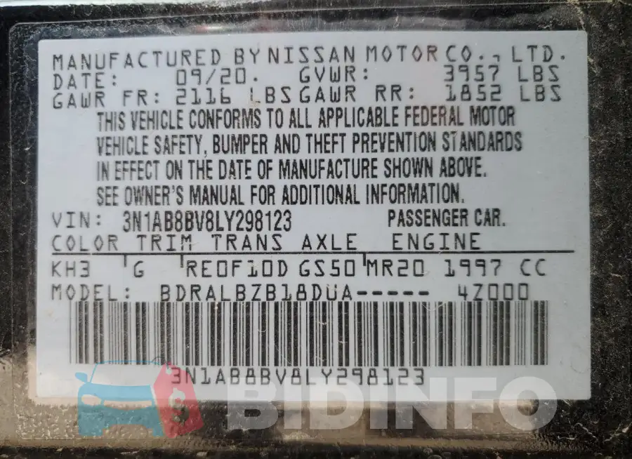 3N1AB8BV8LY298123 Photo# 13