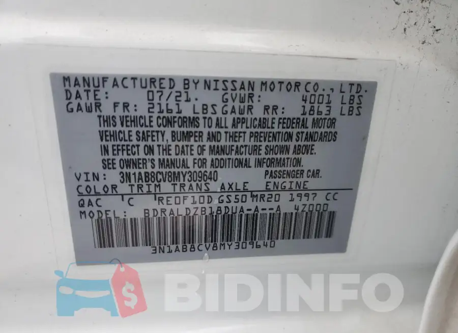 3N1AB8CV8MY309640 Photo# 13