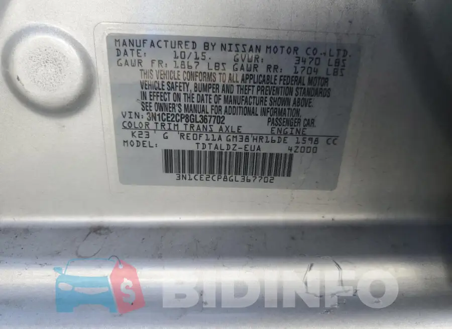 3N1CE2CP8GL367702 Photo# 13